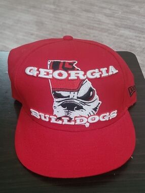 New Era Red White Black Georgia Bulldogs Snapback